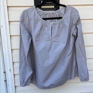 Pip squeak chapeau Ladies Gray Long Sleeve Cotton Blouse-S